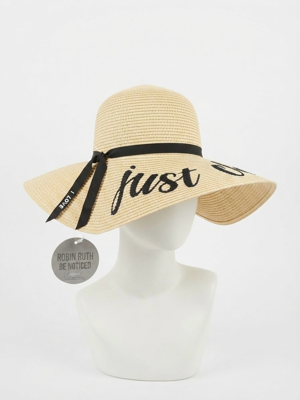 NWT Robin Ruth "Just Chillin" Floppy Straw Sun Hat Wide Brim Beach Vacation